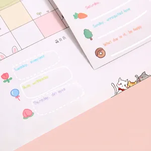 Autocollants de dessin animé mignons et étanches pour agendas et gourdes décor