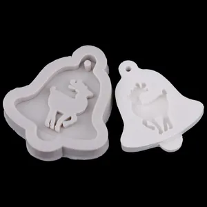Detailed elk bell silicone mold for Christmas fondant cake decoration and DIY craft projects