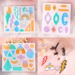 DIY Crystal Epoxy Resin Silicone Molds For Earrings Pendant Jewelry Making Geometric Alphabet Shapes Handmade Craft Tool