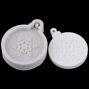 Detail view of DIY Christmas snowflake silicone mold for fondant cake decoration