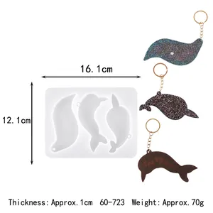 Dimensions and weight specs for dolphin whale DIY resin silicone mold for keychain