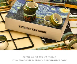 Artistic set of Van Gogh impressionist washi tapes presented in a beautiful gift box