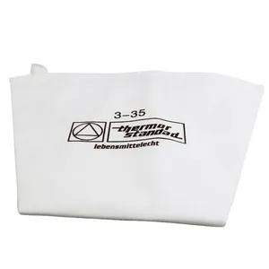 Detailed view showing the food-safe logo on a professional white reusable piping bag