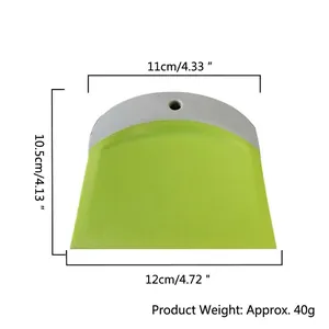 Detailed dimensions and weight specifications for this green plastic dough scraper tool