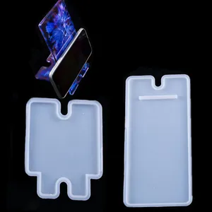 DIY silicone mold set for crafting epoxy resin mobile phone stands with demo view