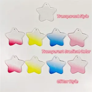 DIY Acrylique Guka Porte-Clés Pendentif Paillettes Dégradé Étoile Cœur Rond Nuage Décoration de Compte à Main Accessoires Pour Étudiants