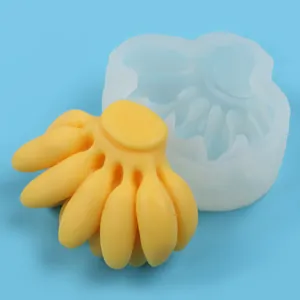 Molde de silicona realista con forma de plátano para velas y jabones DIY con réplica.