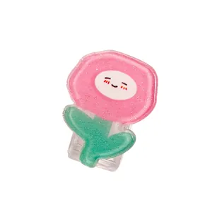 Niedliche rosa Blume Cartoon Acryl Büroklammer für Büro und Schreibwaren-Organisation