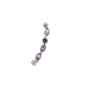 Minimalist silver magnetic chain ear cuff with padlock charms for non-pierced ears