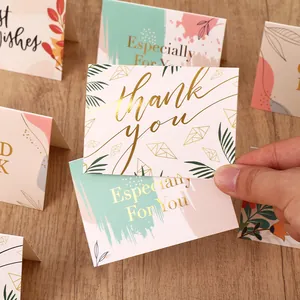 Cartes de remerciement créatives avec dorure pour cadeaux d'anniversaire et messages.