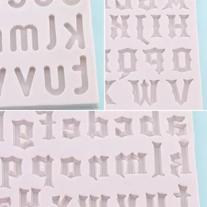 Stampi in silicone rosa per lettere gotiche e tondeggianti per decorazioni dolci DIY