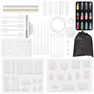 Kit di 83 stampi in resina epossidica fai-da-te con stampi in silicone e strumenti per gioielli