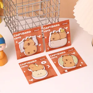 Set van 4 schattige cartoon Capybara plaknotities voor school en kantoor stationery