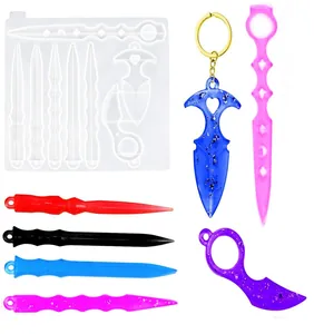 Translucent silicone mold for DIY resin self-defense tool and magic wand keychain crafts