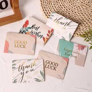 Lot de cartes de vœux minimalistes dorées avec divers messages de bénédiction en anglais