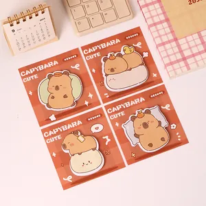 Set van vier schattige cartoon Capybara-vormige plaknotities voor schoolgebruik