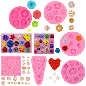 Stampo in Silicone Liquido a Forma di Cuore e Bottoni per Cioccolato Fondente Strumento per Decorazione Torte Fai da Te Fatto a Mano