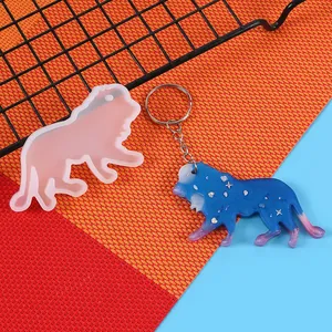Lion shape silicone mold for DIY resin keychain and constellation pendant jewelry craft