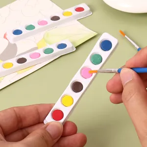 Complete 6-color solid watercolor paint set for children DIY art and school painting projects