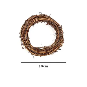 Natural brown dried vine wreath 10cm for Christmas DIY holiday decorations and crafts