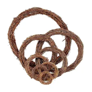 Set of natural grapevine wreaths in various sizes for DIY Christmas holiday crafts
