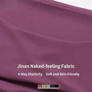 Macro texture of purple nylon-spandex fabric for naked-feel yoga top