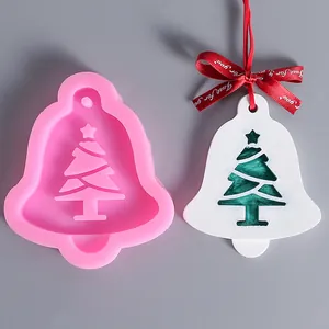 Silicone bell mold with Christmas tree design for DIY baking and ornament crafts
