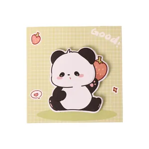 Schattige panda vormige plaknotities met aardbeiontwerp voor plakboeken en kantoor