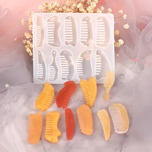 Multi-cavity silicone mold for DIY crystal resin comb earrings and pendants handmade jewelry