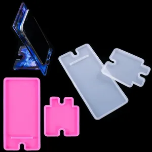 Durable DIY crystal epoxy resin silicone mold for mobile phone stand holder craft set