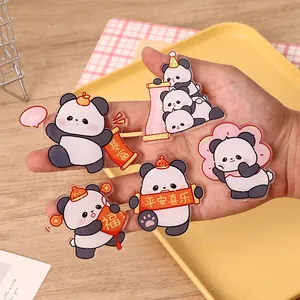 Cute Cartoon Panda Acrylic Fridge Magnet Chinese Style Guochao Decorative Magnet Personalized Gift For Home Fridge Decoration