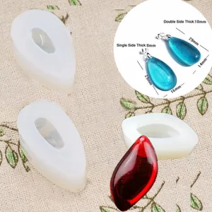 Moule en Silicone DIY Goutte d'Eau Losange Pour La Fabrication De Pendentifs En Résine Époxy Avec Trou De Suspension Outil Artisanat