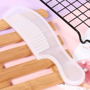 Detailed view of a translucent silicone comb mold for DIY crystal resin art casting projects