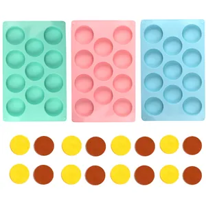 Set profesional de moldes redondos de silicona de 11 cavidades para chocolate y jabón