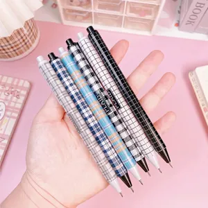 Set of cute plaid pattern retractable pen-shaped craft knives for scrapbook DIY