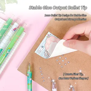 Quick-dry 1mm bullet tip dot glue pen for scrapbooking, journaling and DIY crafts