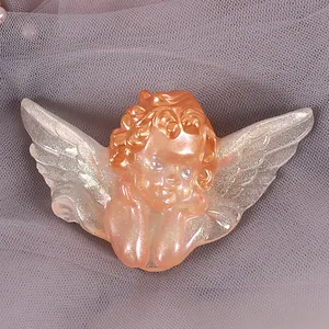 Transparente rosa Glitzer-Engelsfigur für DIY-Harz oder Gipsarbeiten Dekoration