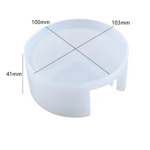 Round silicone mold for DIY epoxy resin coaster storage box with dimensions