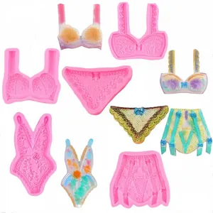 Stampo in Silicone Fai da Te a Forma di Lingerie per Decorazione Torte in Pasta di Zucchero Stampo in Resina Epossidica Reggiseno Bikini Cioccolato Argilla Gesso