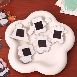 Showcase of the back view of cute panda acrylic fridge magnets with square magnetic pads