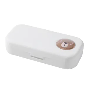Cute white 3D cartoon bear pencil case for students, double-layer large capacity box