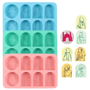 Molde de silicona versátil de 8 cavidades con tema islámico para chocolate y jabón artesanal