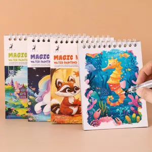 Yuelu Magic Water Painting Book For Kids Reusable Doodle Book With Water Pen Educational Painting Toy For Students
