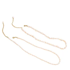 Élégants colliers de perles d'eau douce baroques aux formes irrégulières et fermoirs dorés