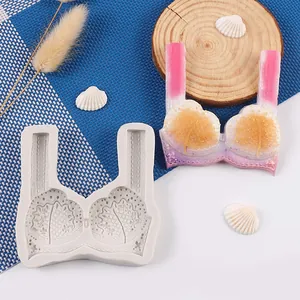 Stampo in silicone a forma di reggiseno per resina e fondente con motivi floreali