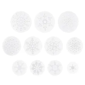 Juego de 11 moldes de silicona de copos de nieve para colgantes y joyas de resina.