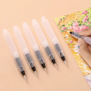 Refillable Water Brush Pen Pointed Tip Large Capacity Storage For Watercolor Painting Water Soluble Pencil Artist Student Art