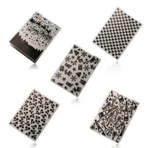 DIY Plastic Embossing Folders Heart Christmas Wine Bottle Patterns Scrapbooking Paper Craft Card Making Tool Template Decor