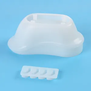 Dettaglio del set di stampi in silicone bianco in due pezzi per scatola di sapone in resina DIY