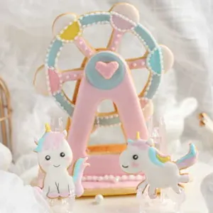 Einhorn und Riesenrad Keksausstecher-Set für kreatives und dekoratives Backen und Verzieren